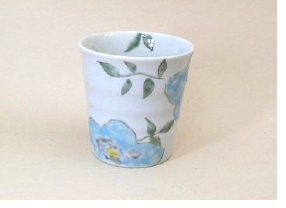 Kutani Porcelain Free Cup - Blue Flower KC-001