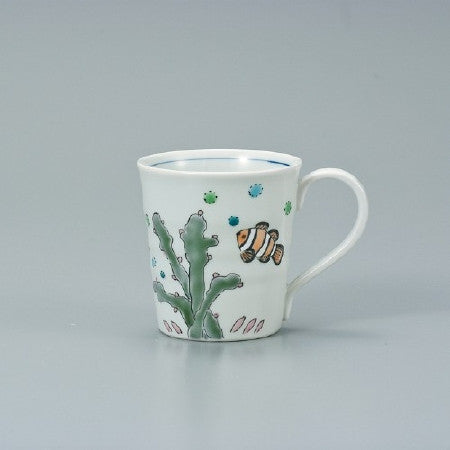 Kutani Porcelain Mug Cup - Fish Pattern KC-004