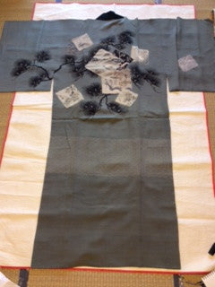 アンティーク　長じゅばん　正絹　Antique Kimono (Naga Jyuban)  AJ-008 Made of Silk