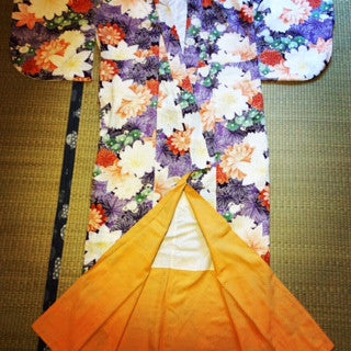 アンティーク着物　付け下げ？　袷　Antique Kimono  (Vintage - Used) AK-001 Type: Awase,  Made of Silk