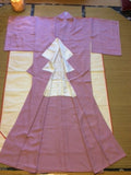 アンティーク　着物　色無地　一つ紋　正絹　ANTIQUE KIMONO (VINTAGE-USED) AK-032 TYPE: AWASE, HOMONGI, MADE OF SILK,